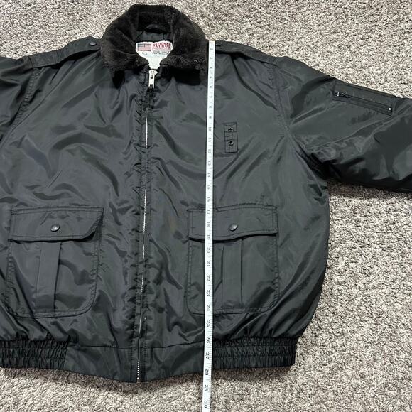 Vintage Bomber Jacket National Patrol Quilted Nylon Full Zip y2k Insulated Black - Picture 7 of 11